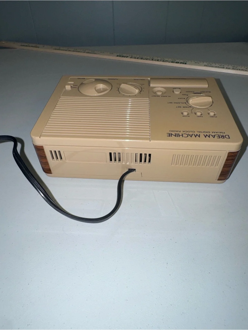 Sony Beige Digital Clock Radio with Red LED Display